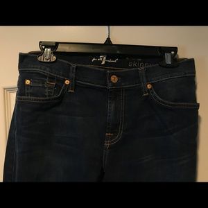 Dark wash mid-rise 7 jeans